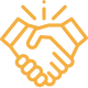 Icono de manos representando acompañamiento humano